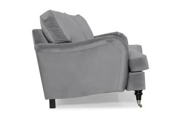 Howard-sofa uden divan og chaiselong Bloomington Howard Classic fløjlsofa 3,5-personers Vera 2, Grå velour - Møbler - Sofaer - 3 personers sofa