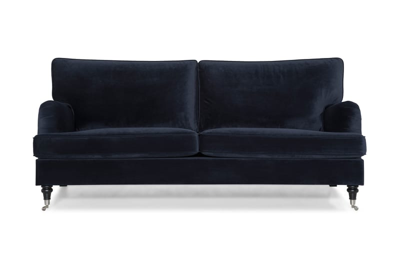 Howard-sofa uden divan og chaiselong Bloomington Howard Classic fløjlsofa 3,5-personers Vera 4, Blå velour