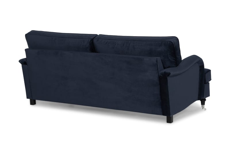 Howard-sofa uden divan og chaiselong Bloomington Howard Classic fløjlsofa 3,5-personers Vera 4, Blå velour - Møbler - Sofaer - 3 personers sofa