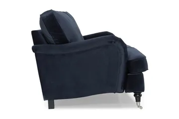 Howard-sofa uden divan og chaiselong Bloomington Howard Classic fløjlsofa 3,5-personers Vera 4, Blå velour - Møbler - Sofaer - 3 personers sofa