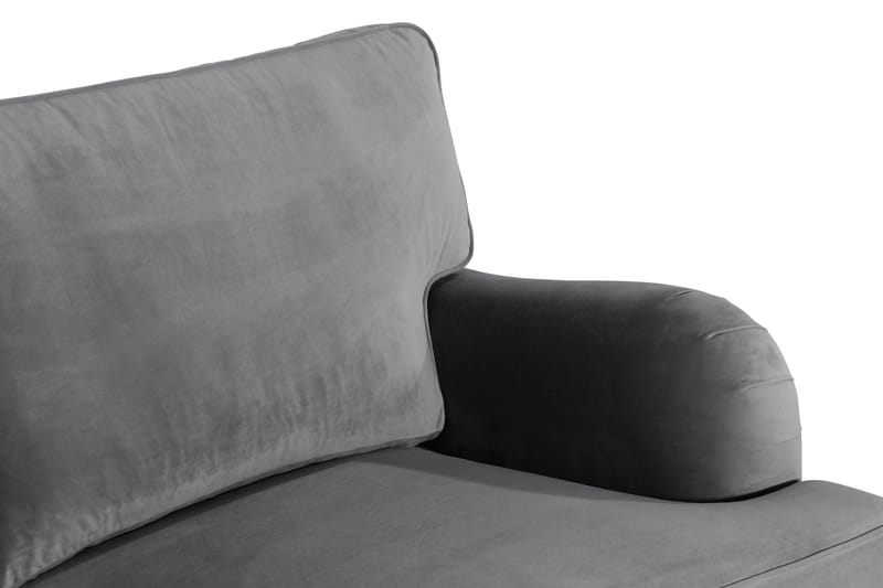 Howard-sofa uden divan og chaiselong Bloomington Howard Classic fløjlsofa 3-personers Vera 2, Grå velour - Møbler - Sofaer - 3 personers sofa