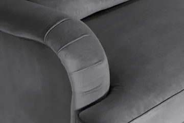 Howard-sofa uden divan og chaiselong Bloomington Howard Classic fløjlsofa 3-personers Vera 2, Grå velour - Møbler - Sofaer - 3 personers sofa