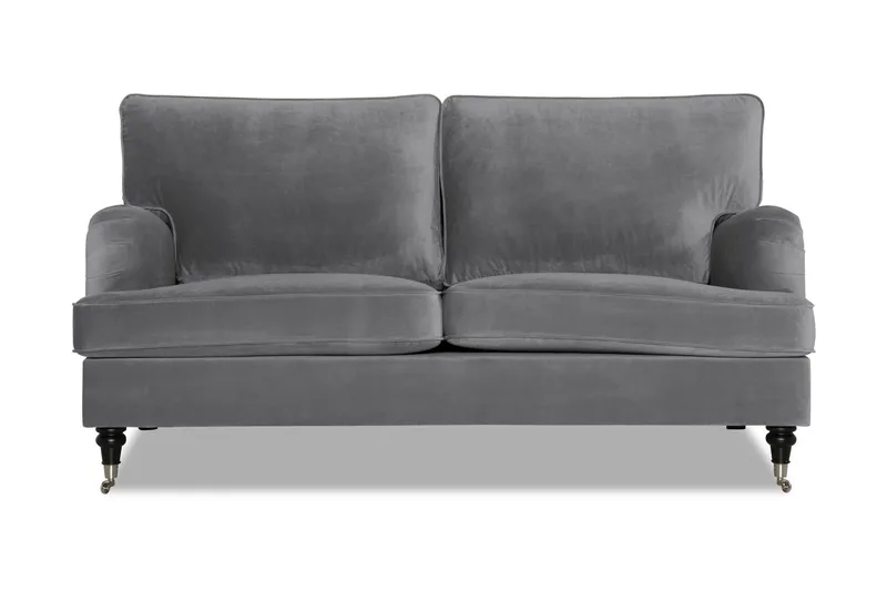 Howard-sofa uden divan og chaiselong Bloomington Howard Classic fløjlsofa 3-personers Vera 2, Grå velour