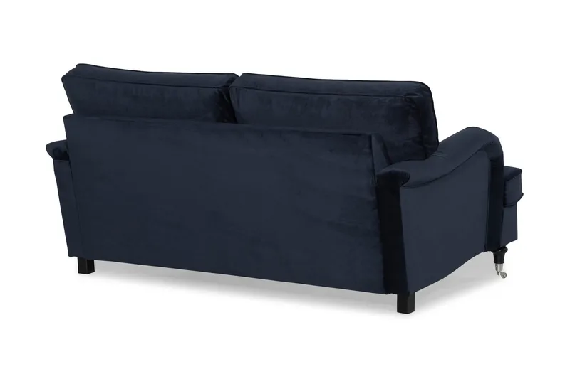 Howard-sofa uden divan og chaiselong Bloomington Howard Classic fløjlsofa 3-personers Vera 4, Blå velour - Møbler - Sofaer - 3 personers sofa