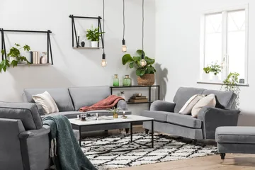 Howard-sofa uden divan og chaiselong Bloomington Howard Classic fløjlsofa 3-personers Vera 2, Grå velour - Møbler - Sofaer - 3 personers sofa