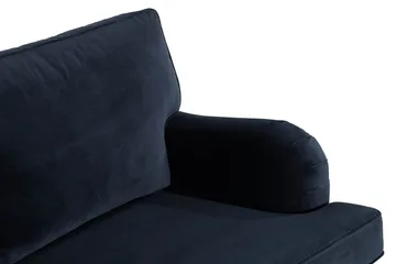 Howard-sofa uden divan og chaiselong Bloomington Howard Classic fløjlsofa 3-personers Vera 4, Blå velour - Møbler - Sofaer - 3 personers sofa