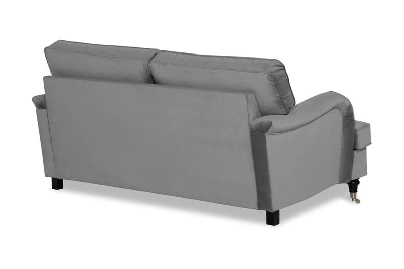 Howard-sofa uden divan og chaiselong Bloomington Howard Classic fløjlsofa 3-personers Vera 2, Grå velour - Møbler - Sofaer - 3 personers sofa