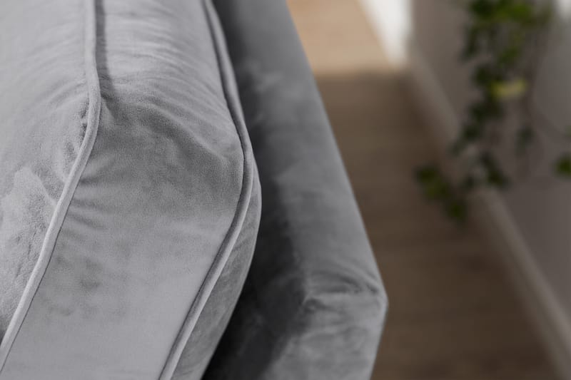 Howard-sofa uden divan og chaiselong Bloomington Howard Classic fløjlsofa 3-personers Vera 2, Grå velour - Møbler - Sofaer - 3 personers sofa