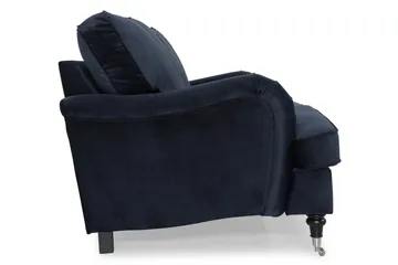 Howard-sofa uden divan og chaiselong Bloomington Howard Classic fløjlsofa 3-personers Vera 4, Blå velour - Møbler - Sofaer - 3 personers sofa