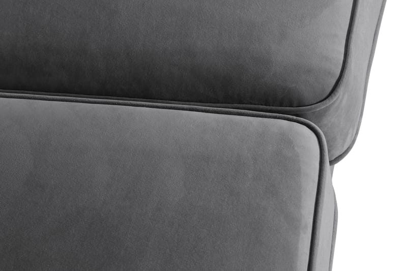 Howard-sofa uden divan og chaiselong Bloomington Howard Classic fløjlsofa 3-personers Vera 2, Grå velour - Møbler - Sofaer - 3 personers sofa