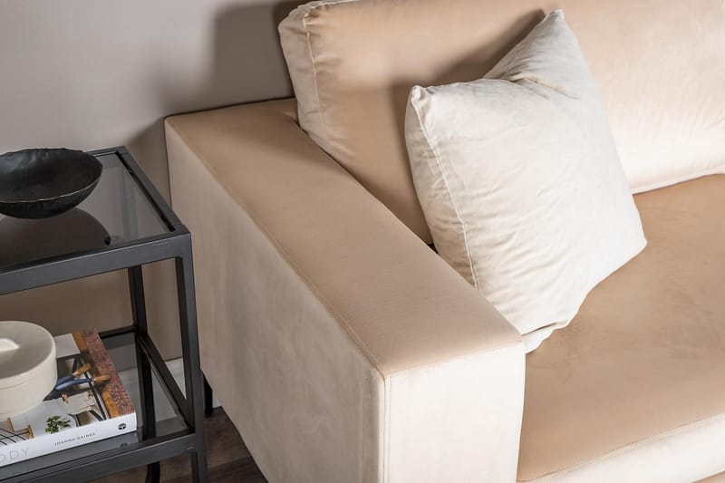 Johana 3-pers Veloursofa - Beige - Møbler - Sofaer - Velour sofaer