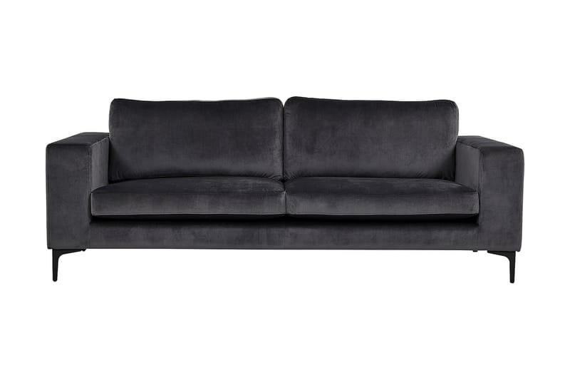 Johana 3-pers Veloursofa - Grå - Velour sofaer - 3 personers sofa