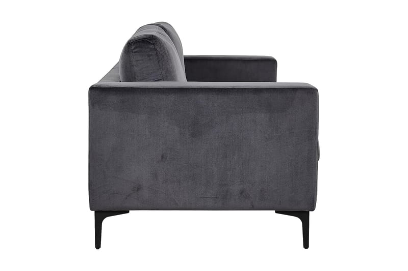 Johana 3-pers Veloursofa - Grå - Velour sofaer - 3 personers sofa