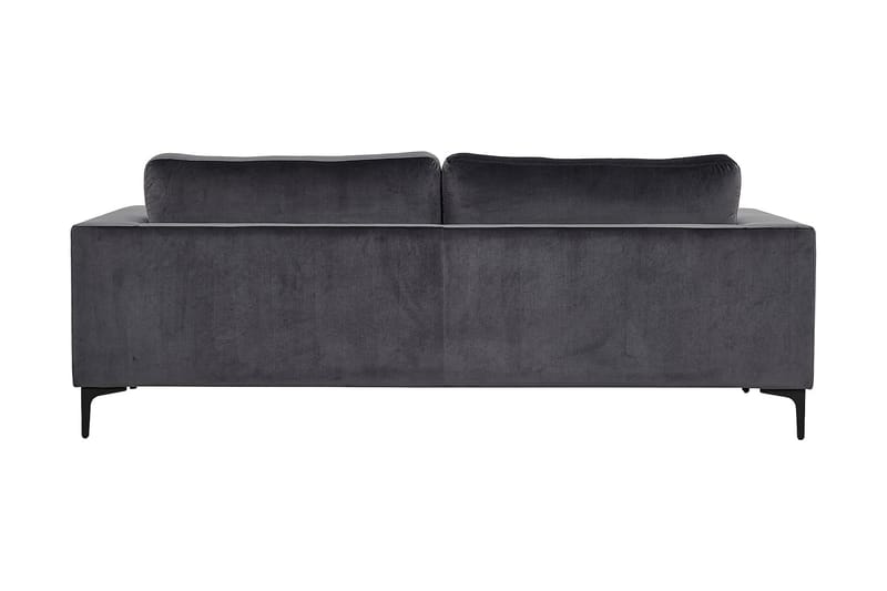 Johana 3-pers Veloursofa - Grå - Velour sofaer - 3 personers sofa