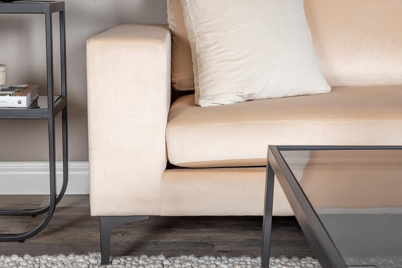 Johana 3-pers Veloursofa - Beige - Møbler - Sofaer - Velour sofaer