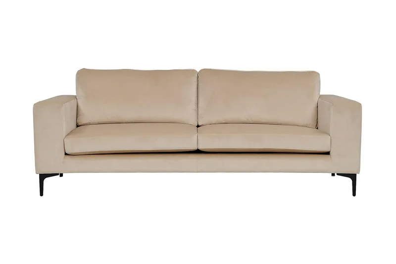 Johana 3-pers Veloursofa - Beige - Møbler - Sofaer - Velour sofaer