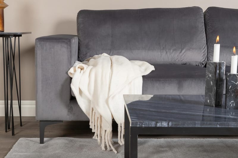 Johana 3-pers Veloursofa - Grå - Møbler - Sofaer - Velour sofaer