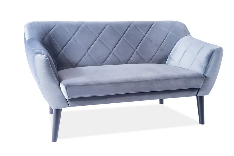 Karond Veloursofa, Grå/Træ