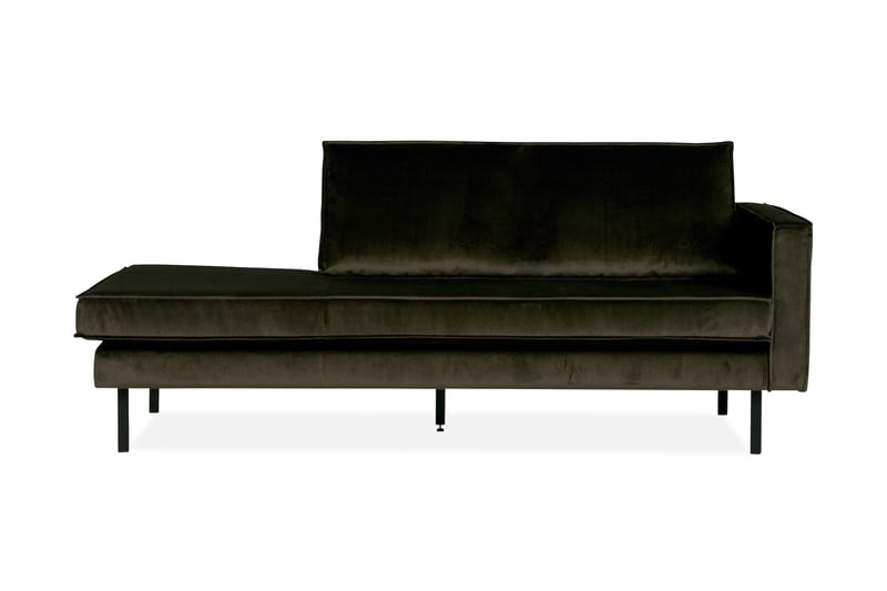 Lissbon 2-personers Højre Daybed med Divan og Åben Side i Fløjl, Grøn