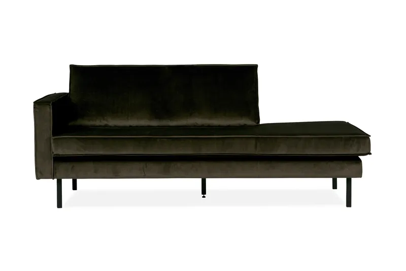 Lissbon 2-personers Venstre Fløjlssofa 203 cm med Daybed og Chaiselong, Grøn
