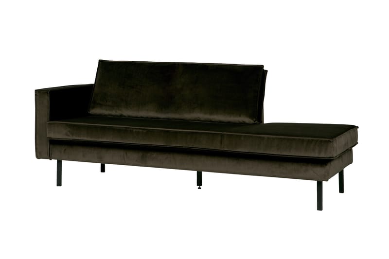 Lissbon 2-personers Venstre Fløjlssofa 203 cm med Daybed og Chaiselong - Grøn - Møbler - Sofaer - Velour sofaer