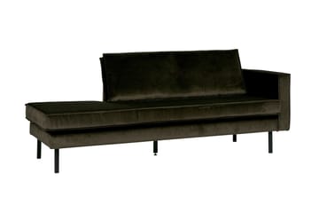 Lissbon 2-personers Højre Daybed med Divan og Åben Side i Fløjl - Grøn - Møbler - Sofaer - Velour sofaer