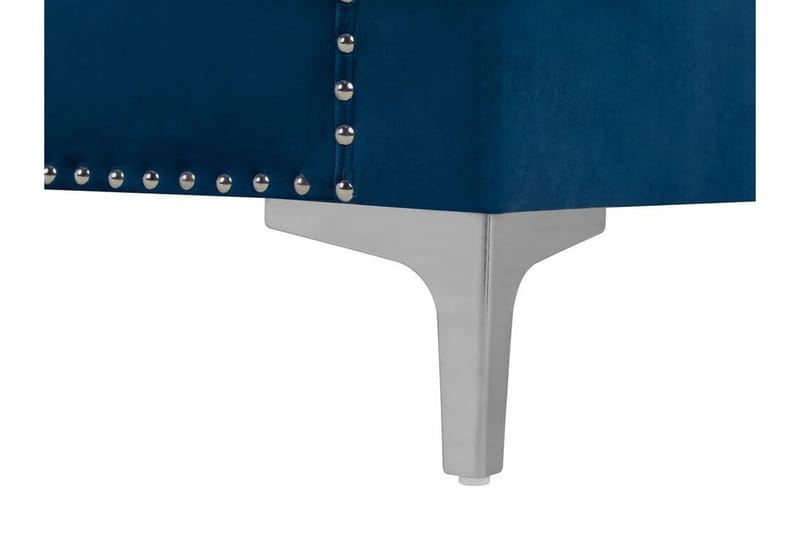 Llawhaden Rektangulær Chesterfield Fløjlssofa 211 cm - Blå - Møbler - Sofaer - Velour sofaer