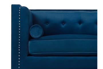 Llawhaden Rektangulær Chesterfield Fløjlssofa 211 cm - Blå - Møbler - Sofaer - Velour sofaer