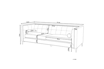 Llawhaden sofa velour - Grå - Møbler - Sofaer - Velour sofaer