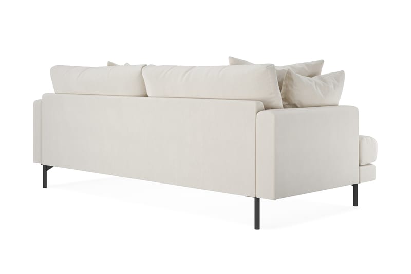 Menard 3-personers Dyb Fløjlssofa 225 cm bred - Cremehvid - Møbler - Sofaer - Velour sofaer