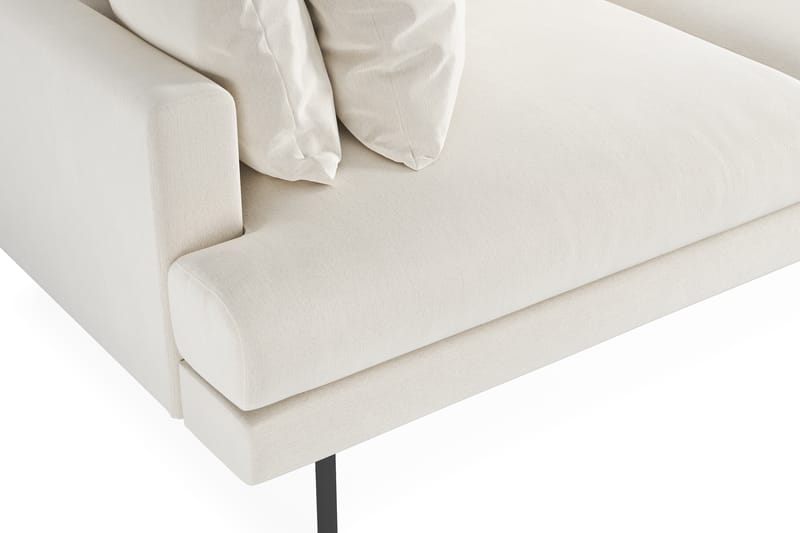 Menard 3-personers Dyb Fløjlssofa 225 cm bred - Cremehvid - Møbler - Sofaer - Velour sofaer