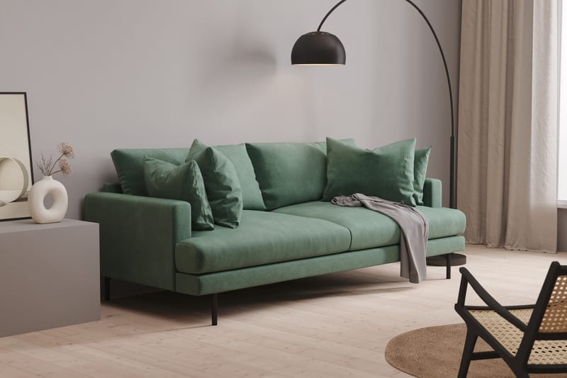 Menard 4-personers Dyb Fløjlssofa - Mørkegrøn - Møbler - Sofaer - Velour sofaer
