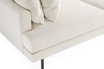 Menard 4-personers Dyb Fløjlssofa - Cremehvid - Møbler - Sofaer - Velour sofaer