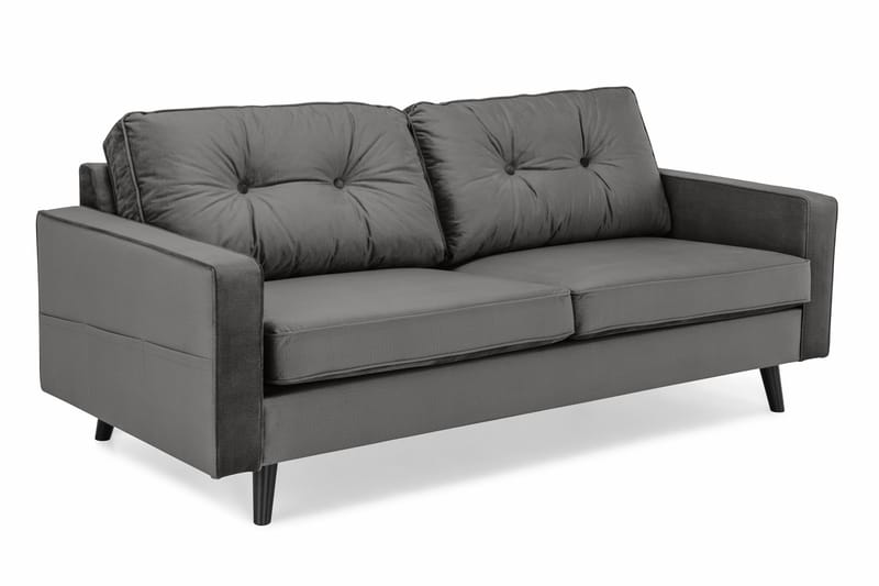 Monroe 3-personers Fløjlssofa - Mørkegrå - Møbler - Sofaer - Velour sofaer