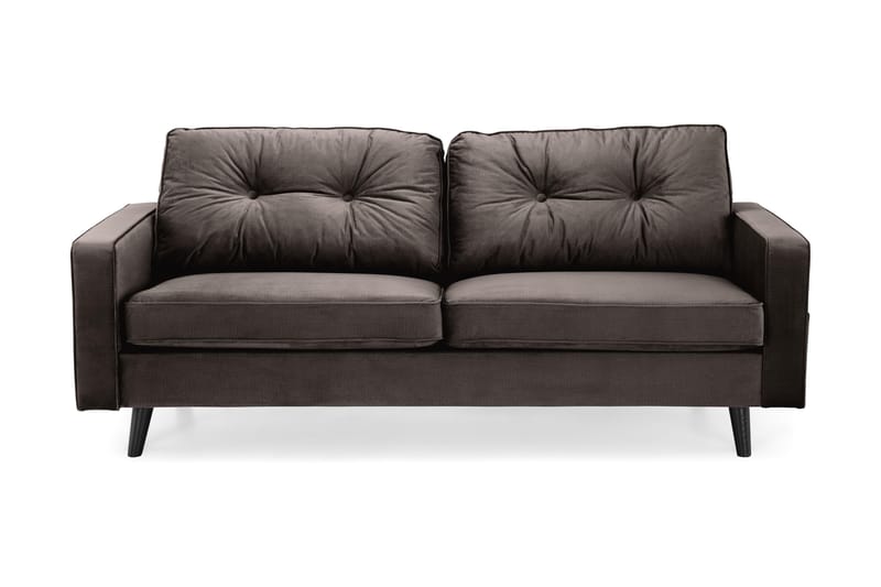 Monroe 3-personers Fløjlssofa - Brun - Møbler - Sofaer - Velour sofaer