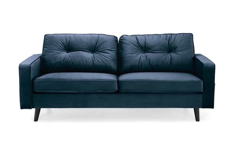 Monroe 3-personers Fløjlssofa - Blå - Møbler - Sofaer - Velour sofaer