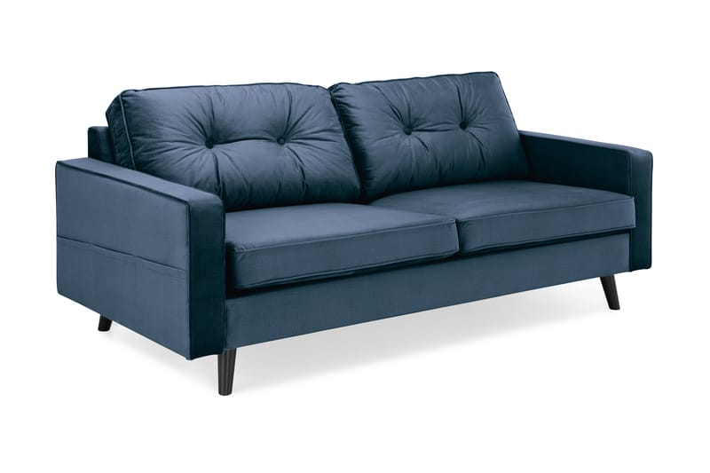 Monroe 3-personers Fløjlssofa - Blå - Møbler - Sofaer - Velour sofaer