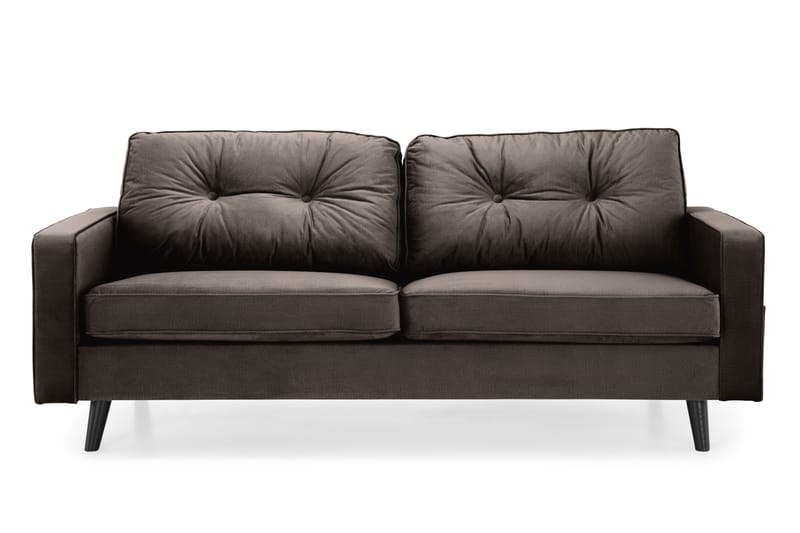 Monroe 3-personers Fløjlssofa - Brun - Møbler - Sofaer - Velour sofaer