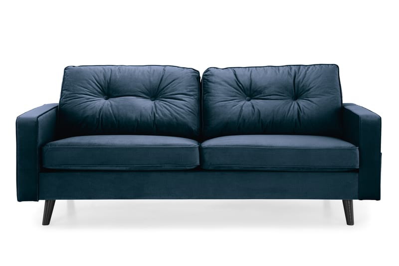 Monroe 3-personers Fløjlssofa - Blå - Møbler - Sofaer - Velour sofaer
