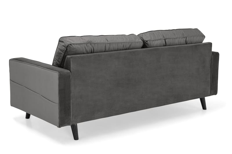 Monroe 3-personers Fløjlssofa - Mørkegrå - Møbler - Sofaer - Velour sofaer
