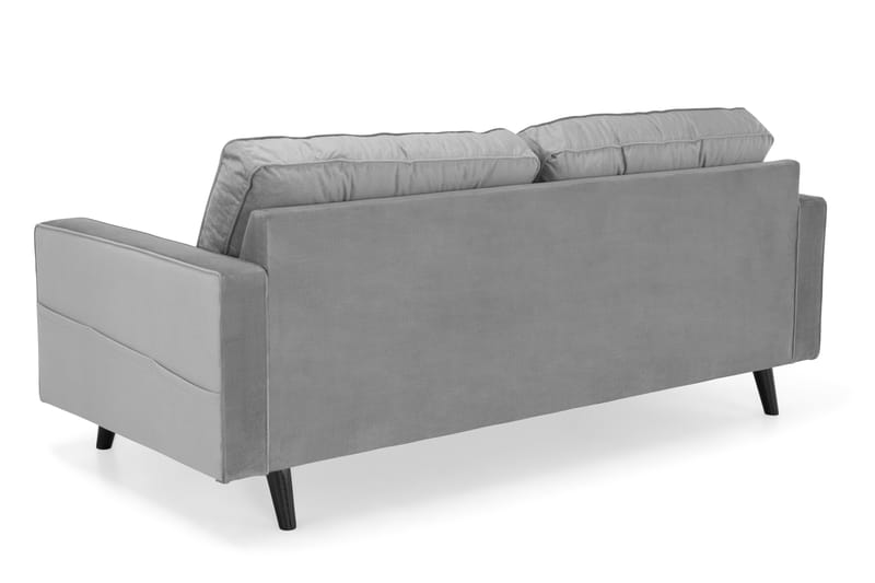 Monroe 3-personers Fløjlssofa - Lysegrå - Møbler - Sofaer - Velour sofaer