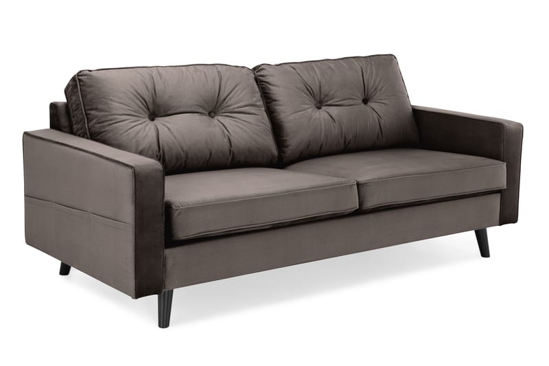 Monroe 3-personers Fløjlssofa - Brun - Møbler - Sofaer - Velour sofaer