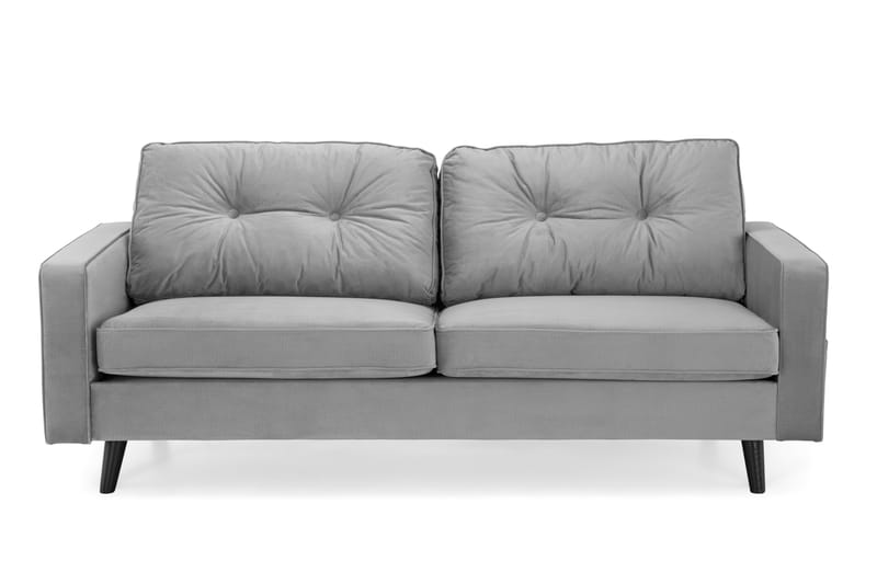 Monroe 3-personers Fløjlssofa - Lysegrå - Møbler - Sofaer - Velour sofaer