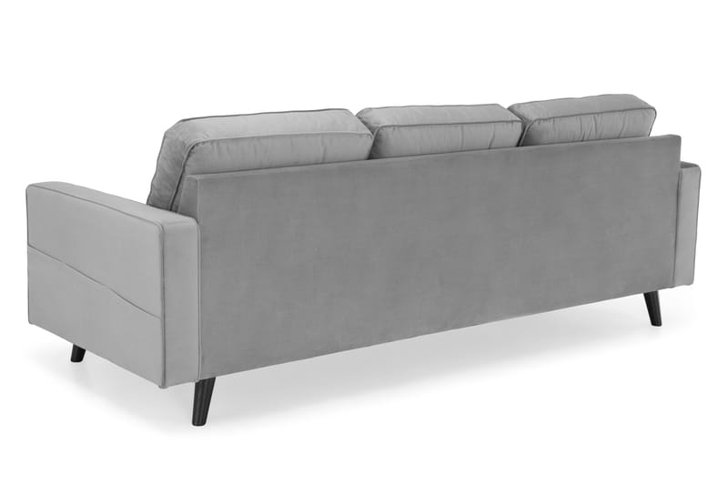 Monroe 4-personers Fløjlssofa - Lysegrå - Møbler - Sofaer - Velour sofaer