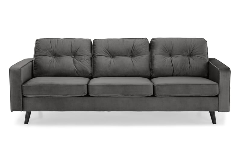 Monroe 4-personers Fløjlssofa - Mørkegrå - Møbler - Sofaer - Velour sofaer