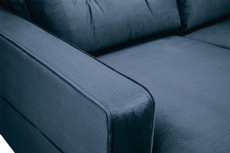 Monroe 4-personers Højrevendt U-formet Sofa med Divan og Chaiselong i Fløjl - Blå - Møbler - Sofaer - Velour sofaer