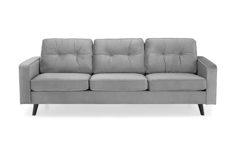 Monroe 4-personers Fløjlssofa - Lysegrå - Møbler - Sofaer - Velour sofaer
