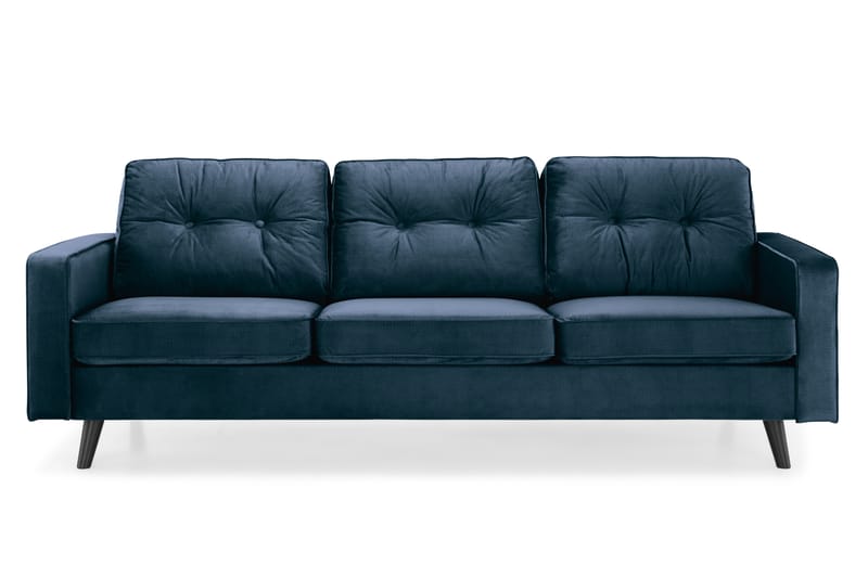 Monroe 4-personers Fløjlssofa - Blå - Møbler - Sofaer - Velour sofaer