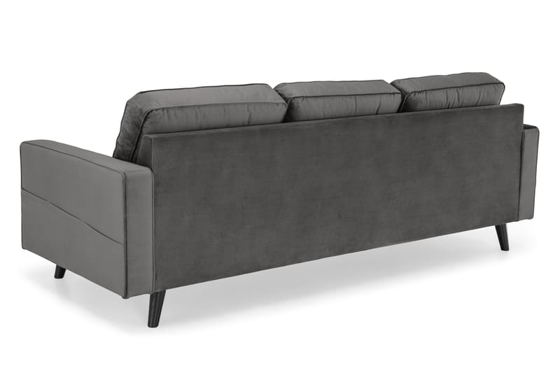 Monroe 4-personers Fløjlssofa - Mørkegrå - Møbler - Sofaer - Velour sofaer