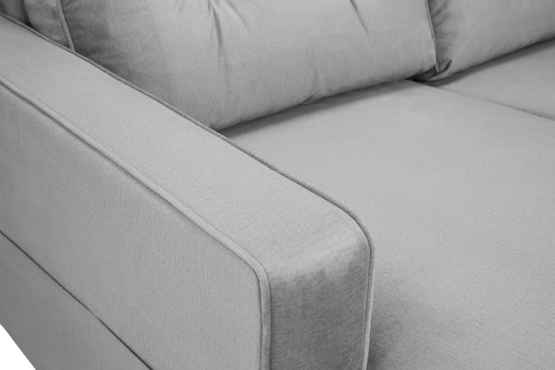 Monroe 6-personers Venstrevendt U-formet Large Sofa med Divan og Chaiselong i Fløjl - Lysegrå - Møbler - Sofaer - Velour sofaer